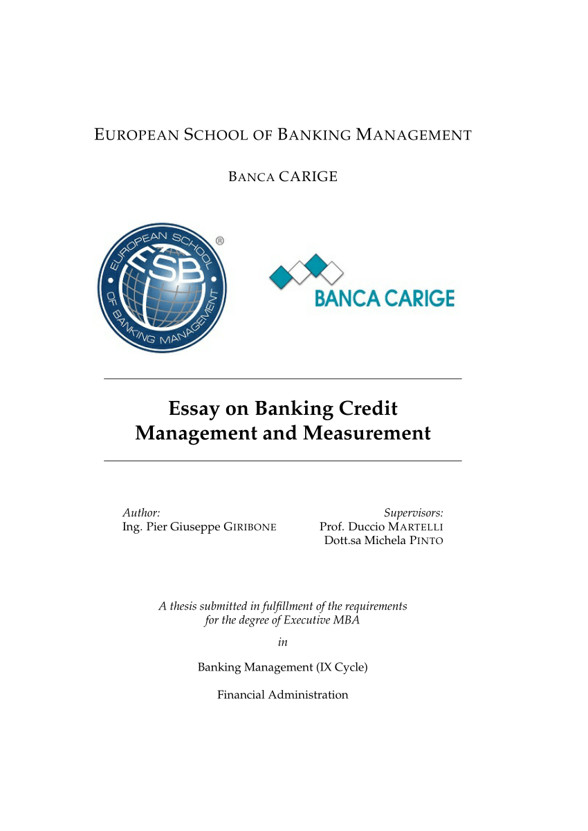 thesis in banking and finance