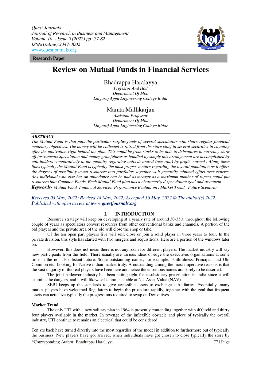 mutual funds research report