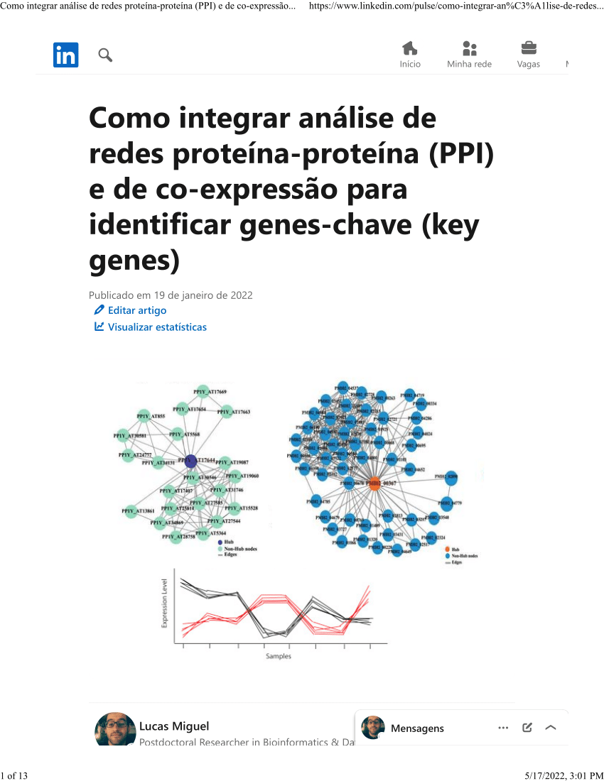 PDF) Geração de redes de co-expressão de genes utilizando