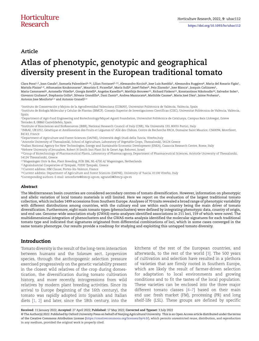 PDF) Atlas of phenotypic, genotypic and geographical diversity