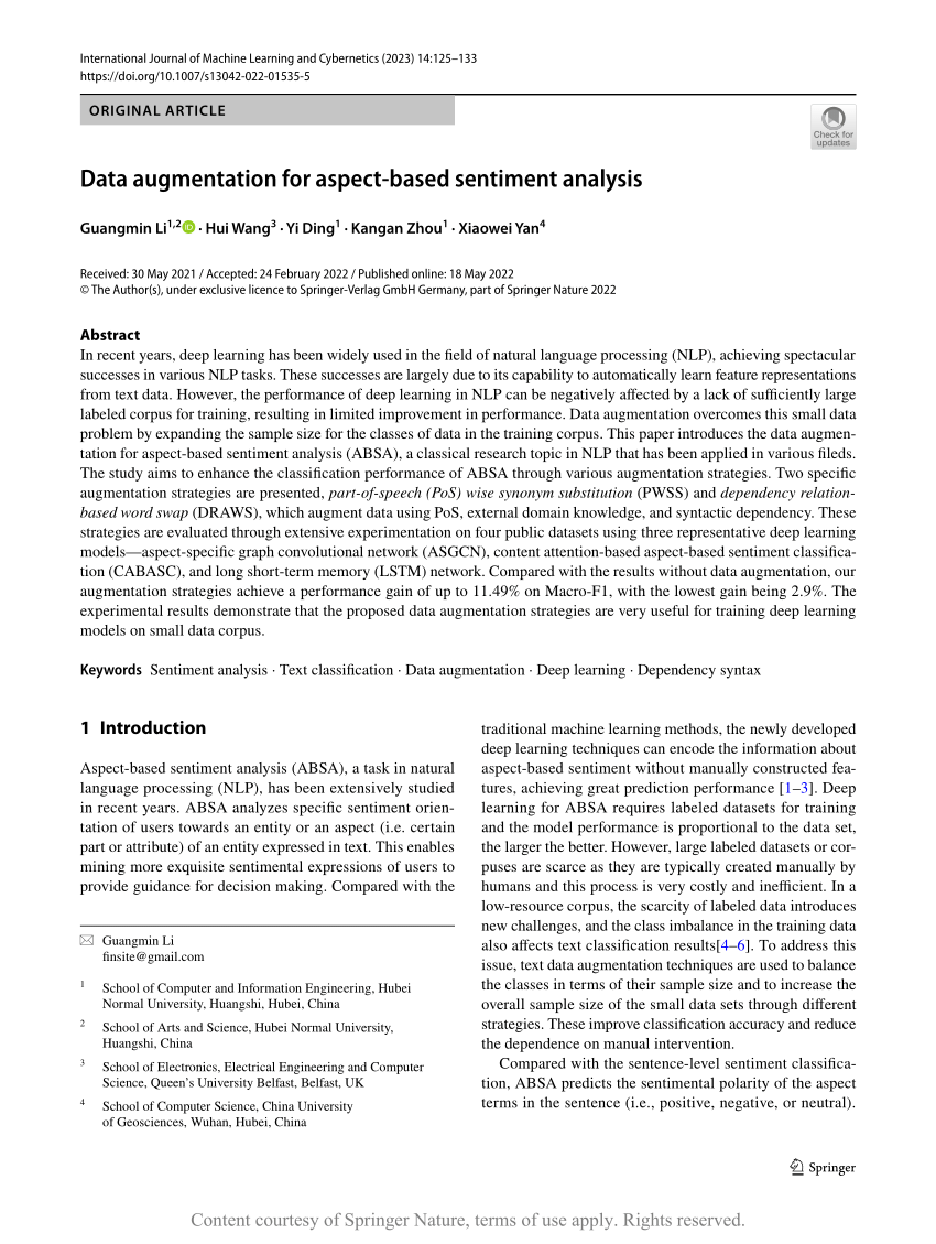 PDF) A Cross-Domain Generative Data Augmentation Framework for Aspect-Based  Sentiment Analysis