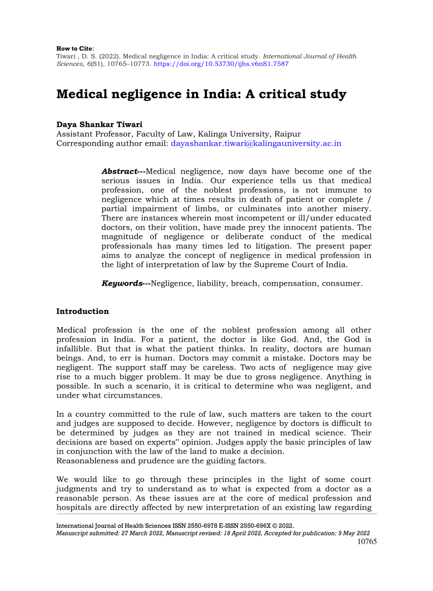 medical negligence case study in india