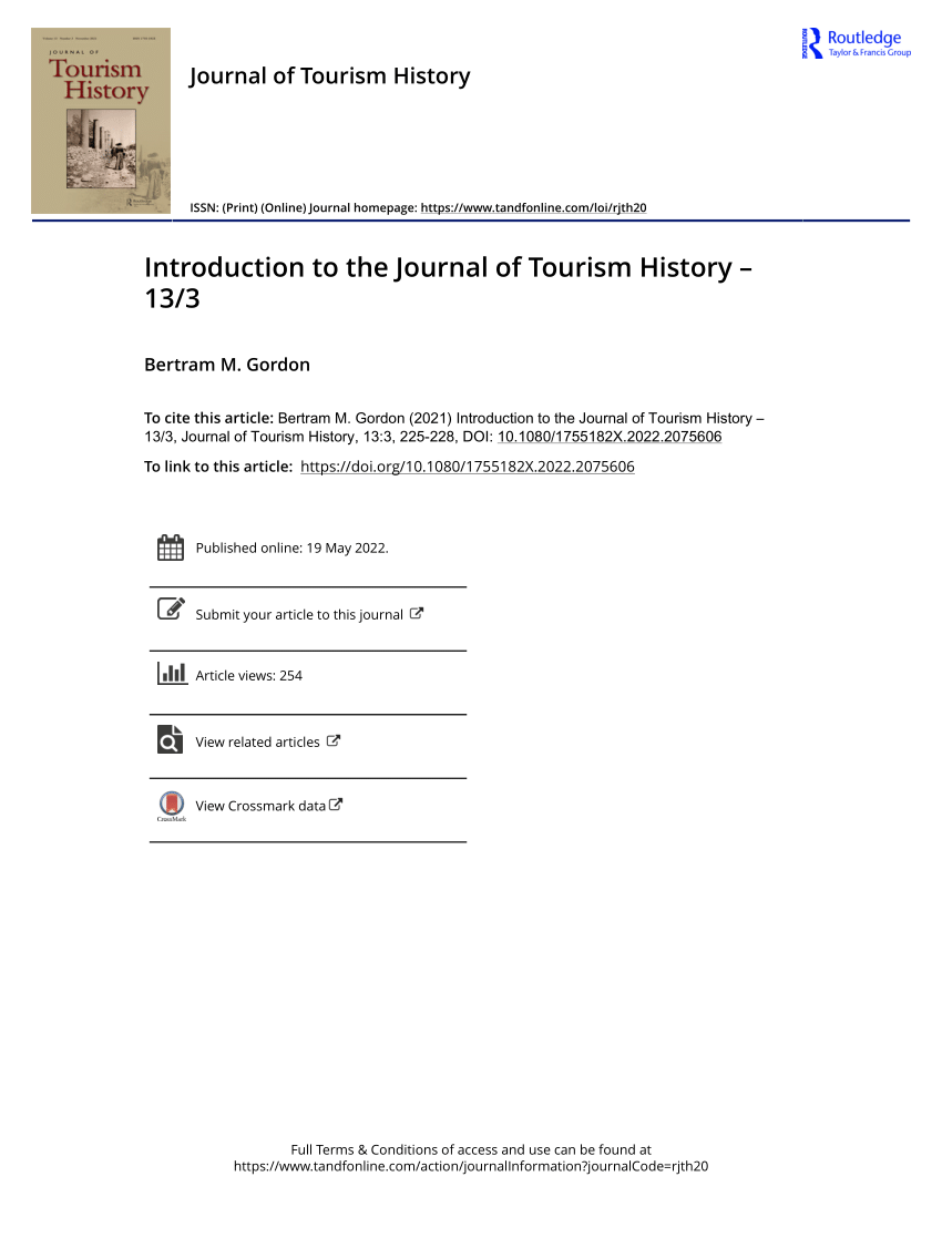 journal of tourism history