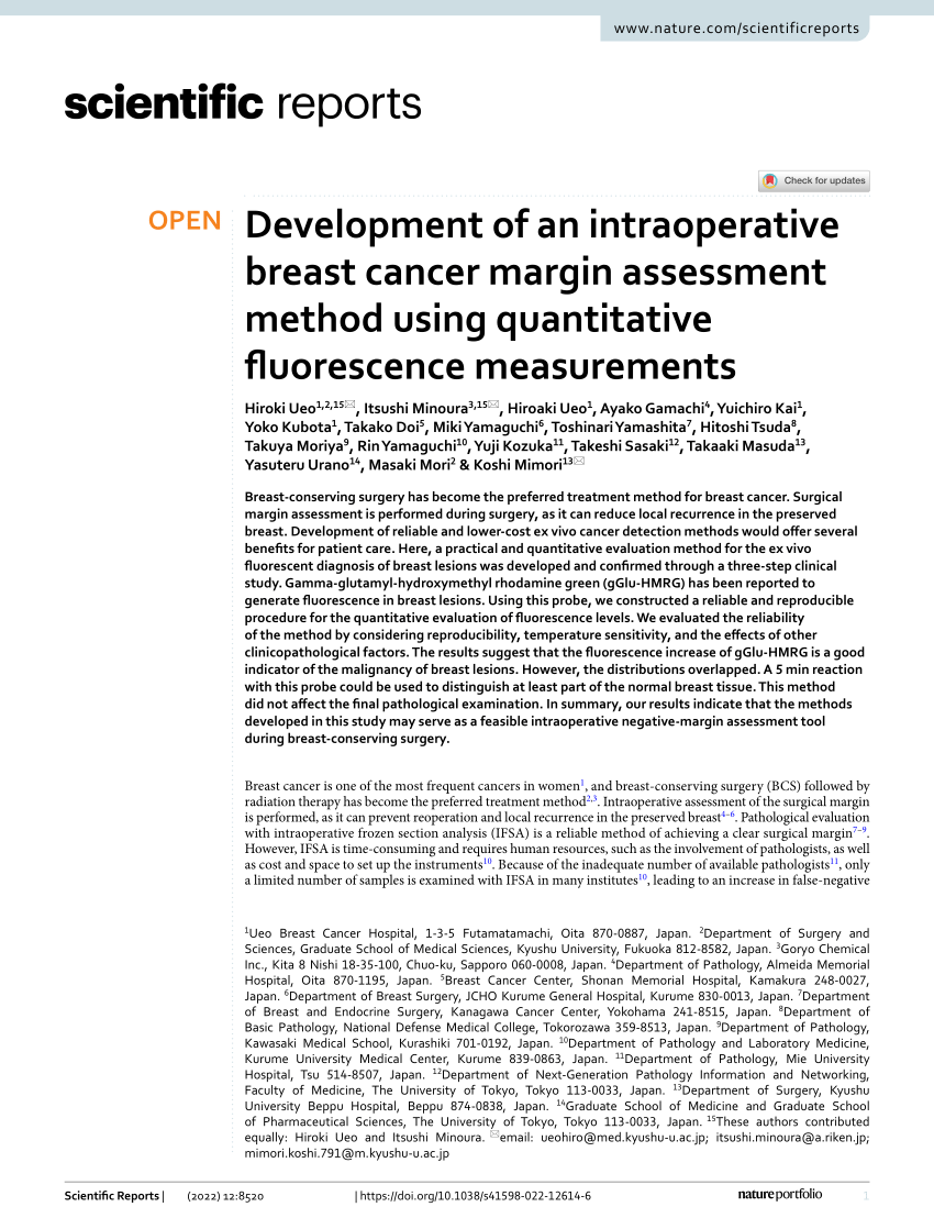 (PDF) Development of an intraoperative breast cancer margin assessment