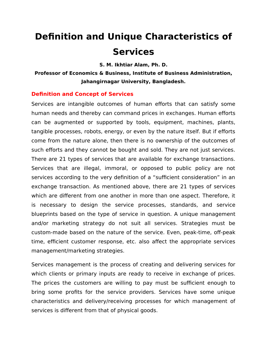 what is the meaning of service essay