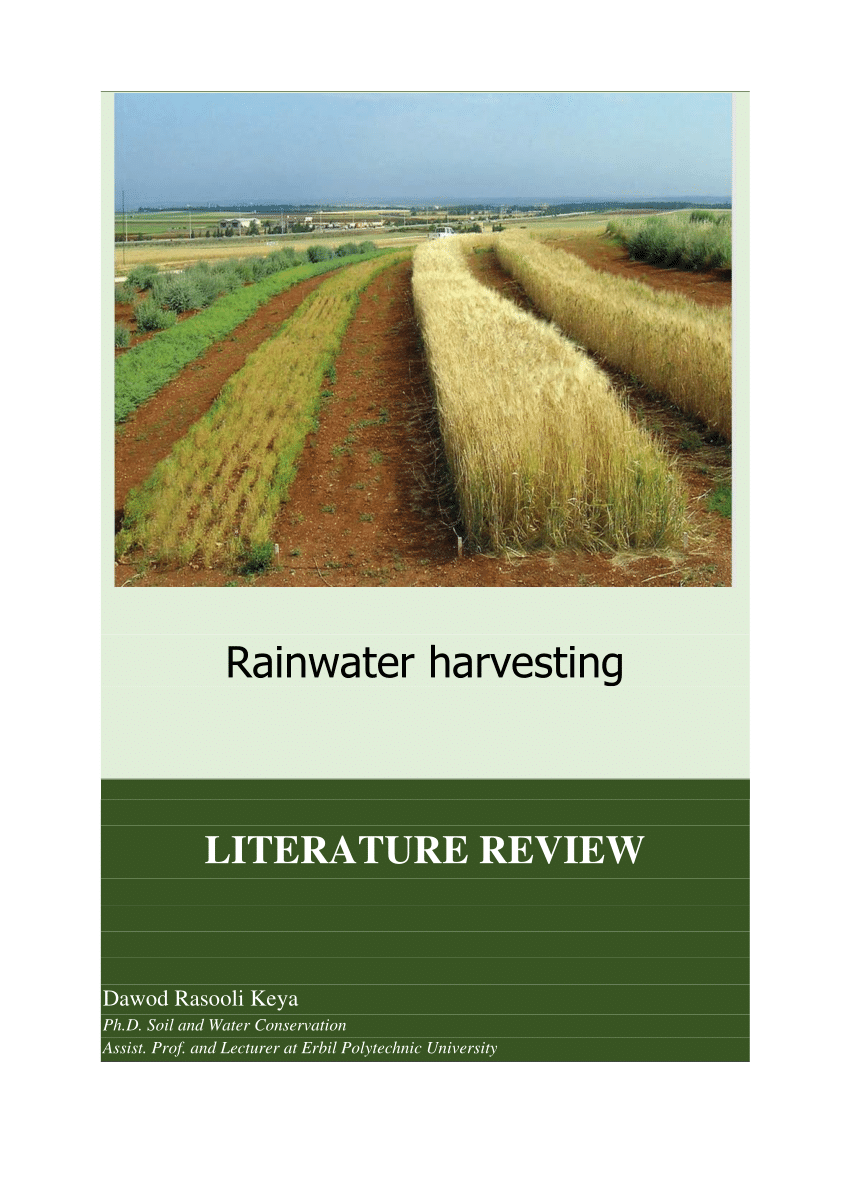 literature review on rain water harvesting
