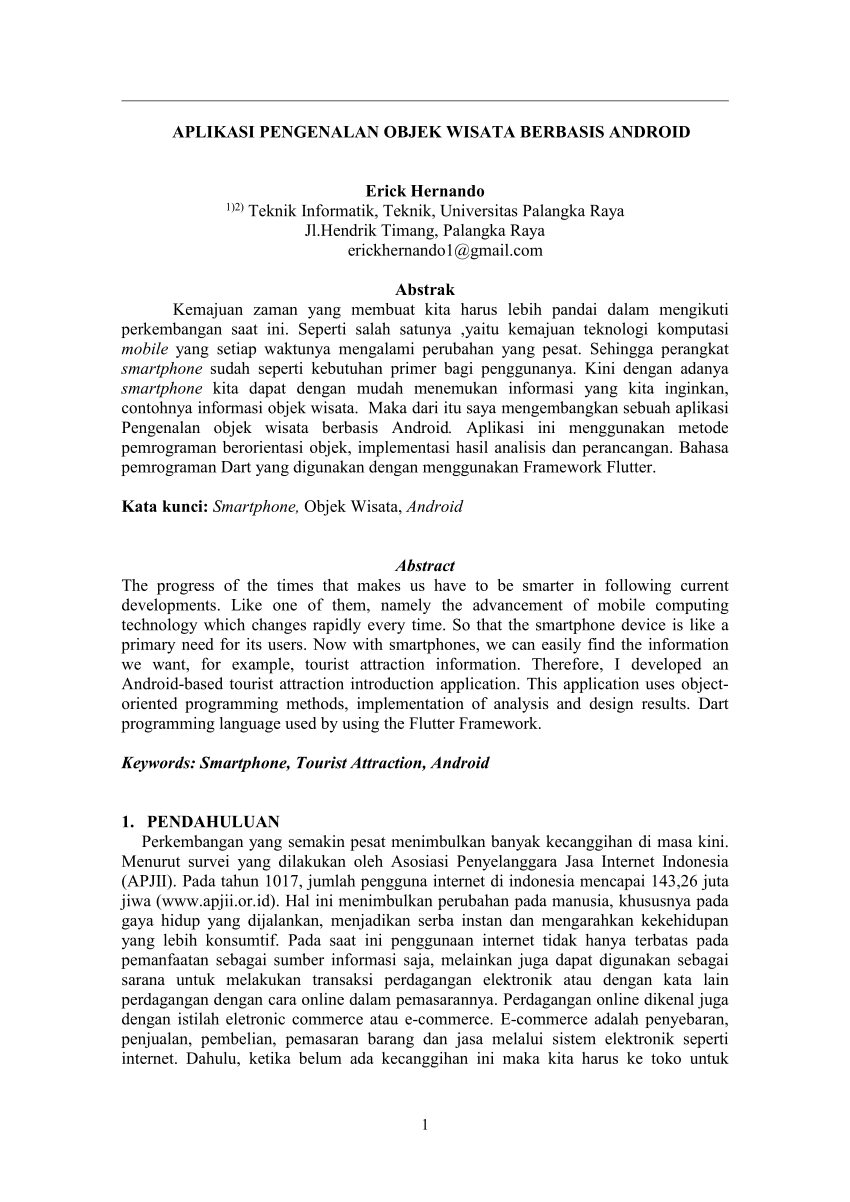 Pdf Aplikasi Pengenalan Objek Wisata Berbasis Android 7712