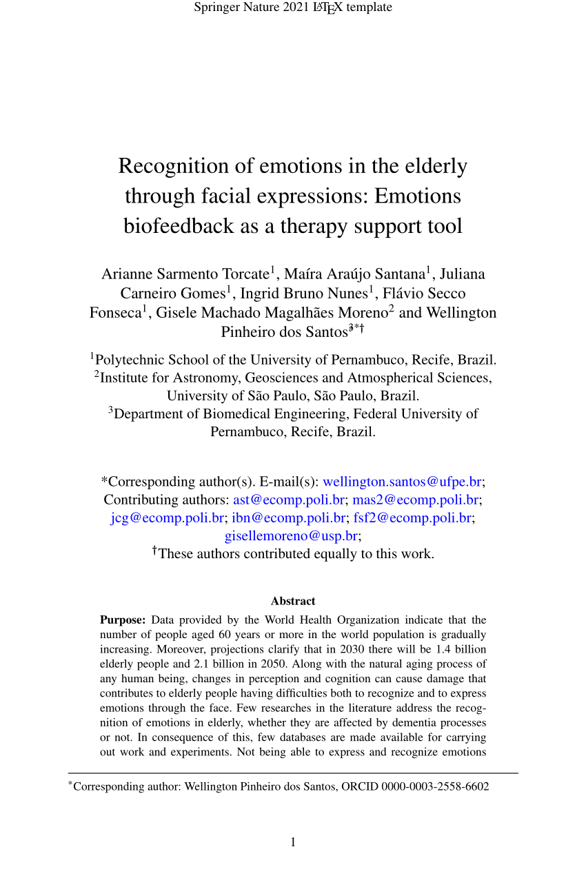 recognition of emotions thesis