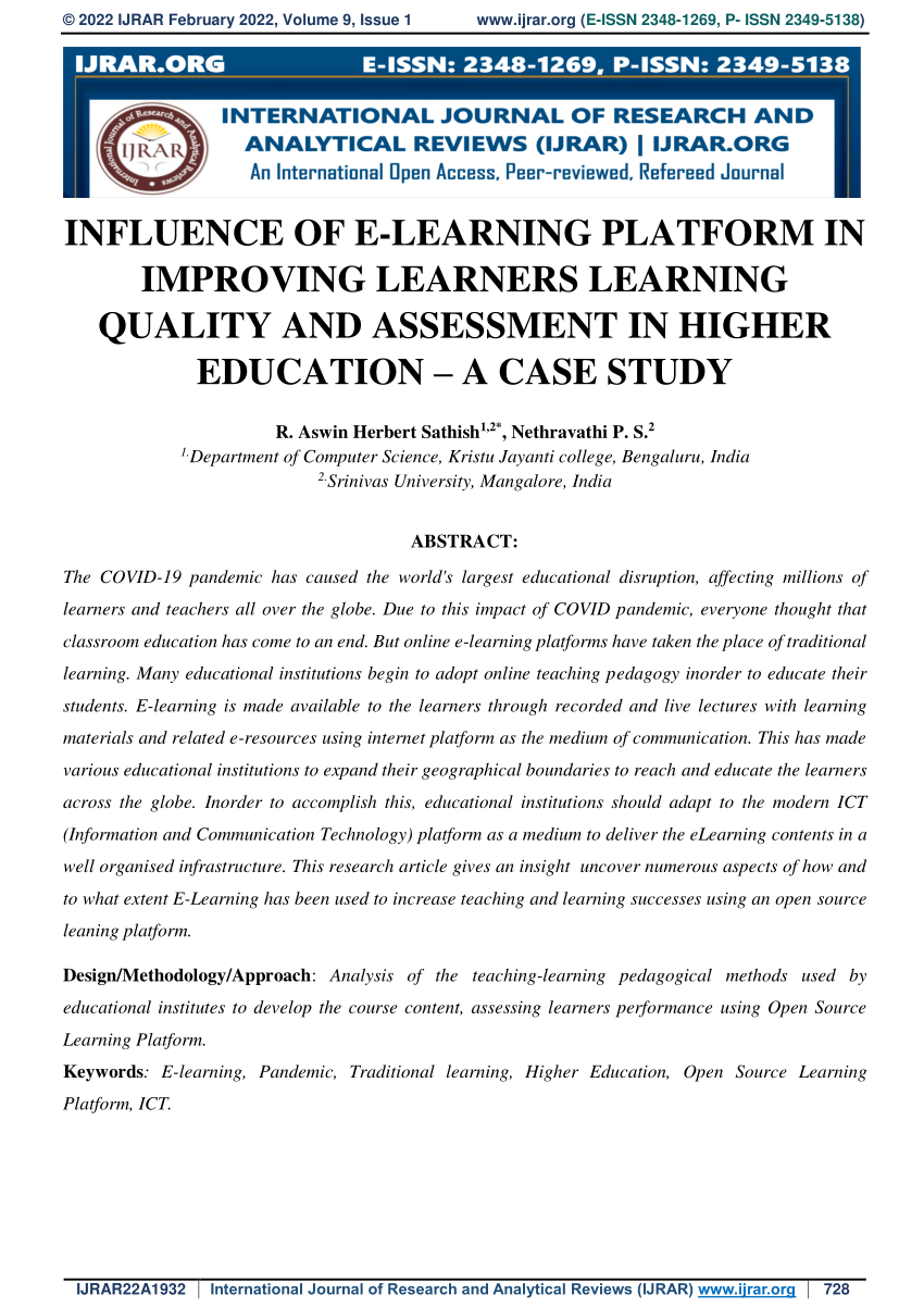 research proposal on e learning