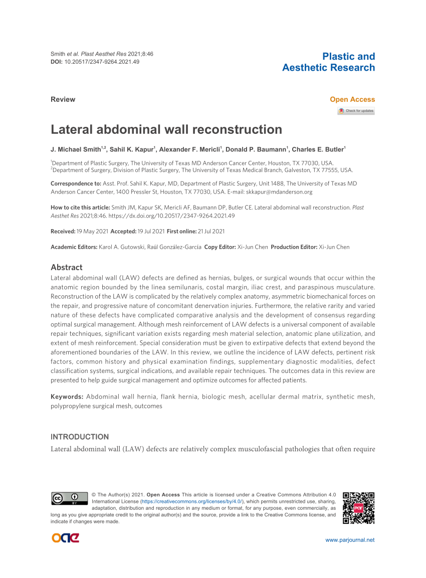 Pdf Lateral Abdominal Wall Reconstruction