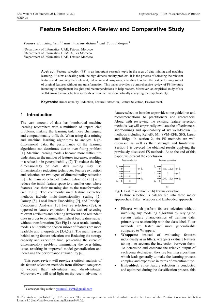 case study on feature selection