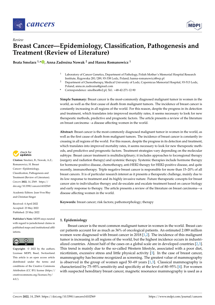 literature review breast cancer