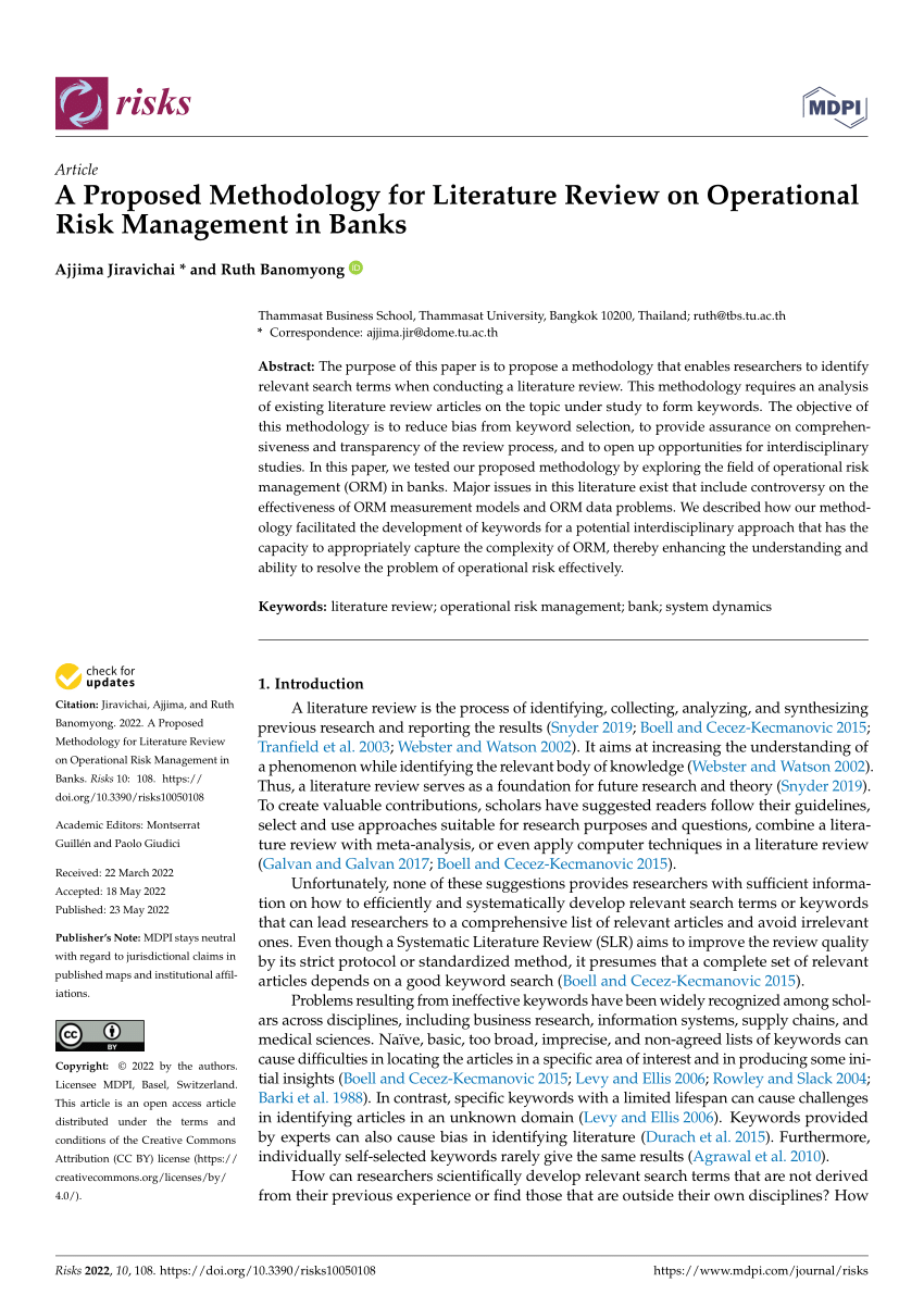 literature review operational risk