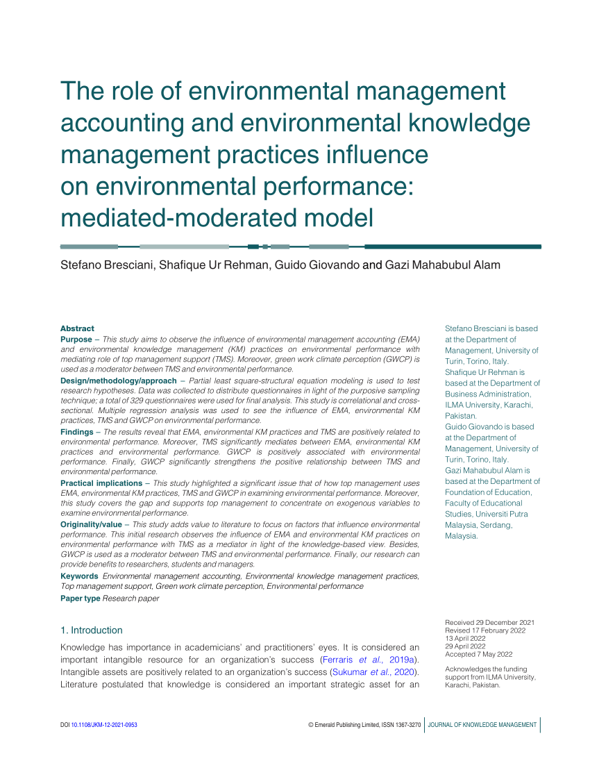 thesis on environmental management accounting