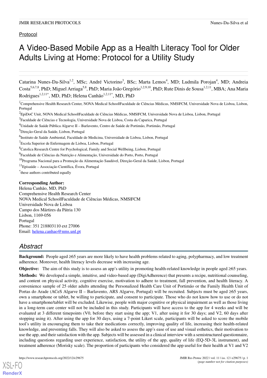 PDF Video based mobile app as a health literacy tool for older  