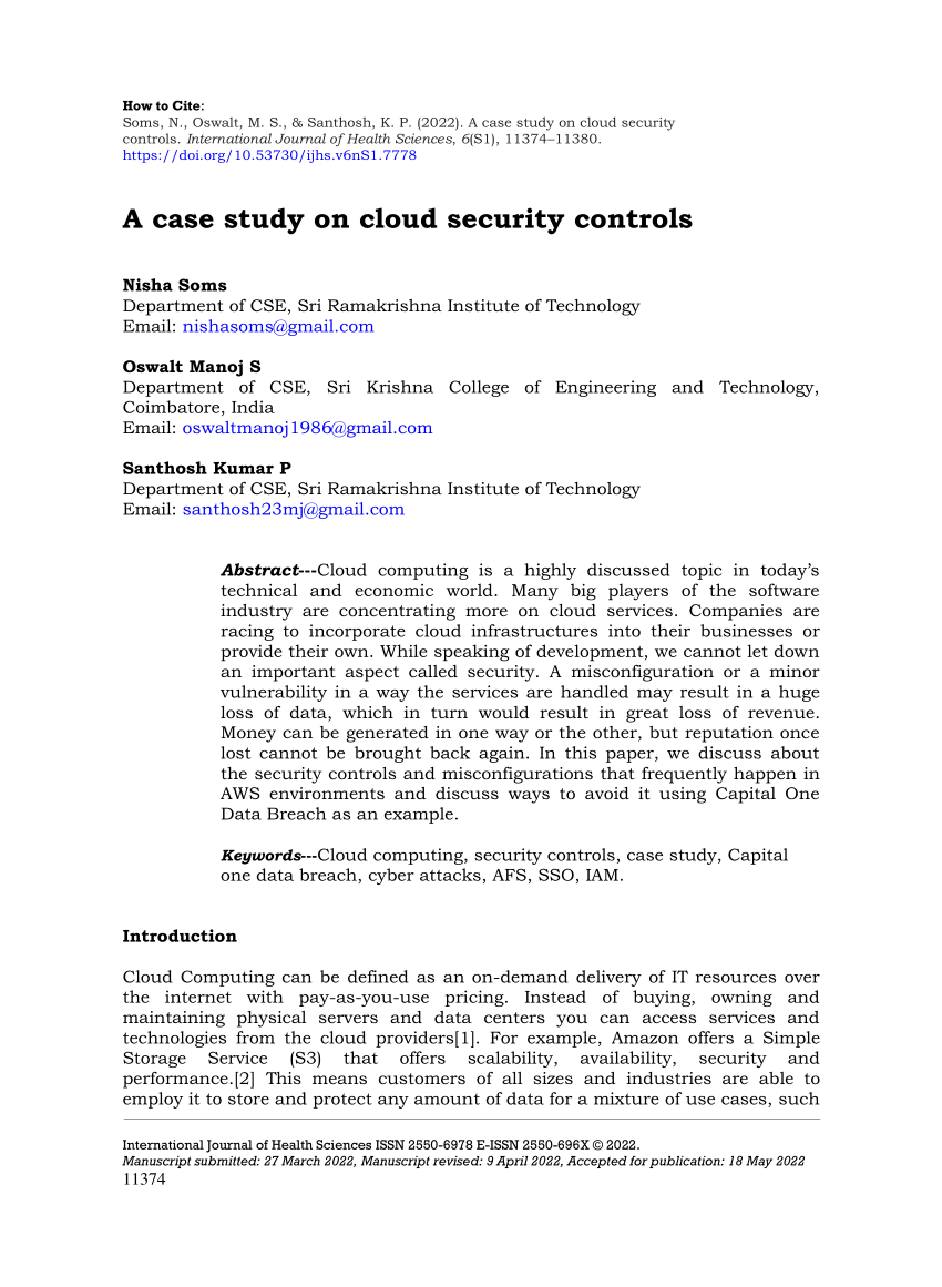 cloud computing security case study