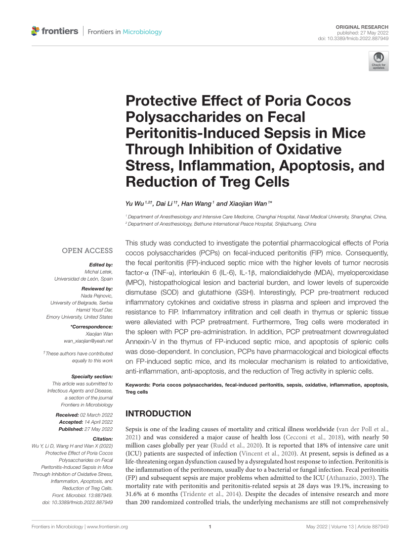 (PDF) Protective Effect of Poria Cocos Polysaccharides on Fecal