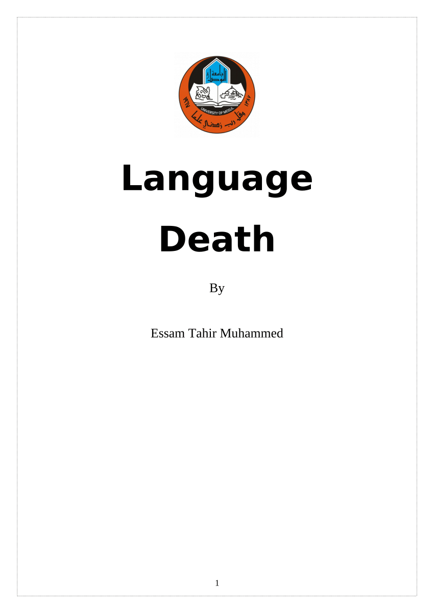 an essay on language death