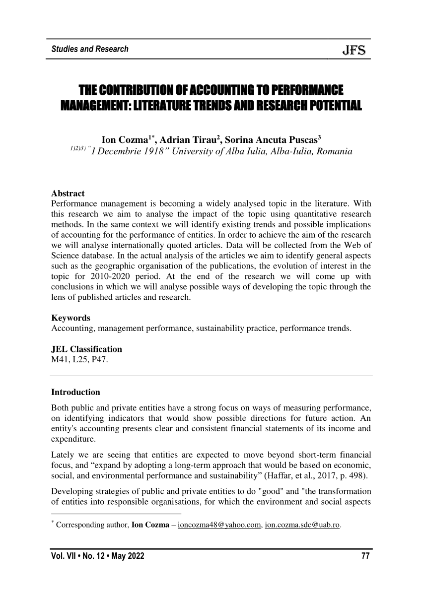 performance management literature review pdf