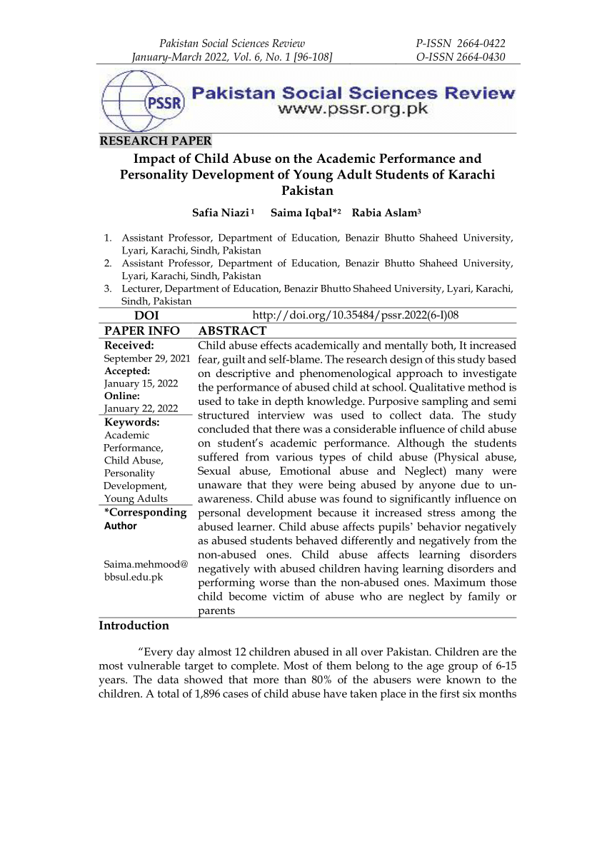 essay on child abuse in pakistan