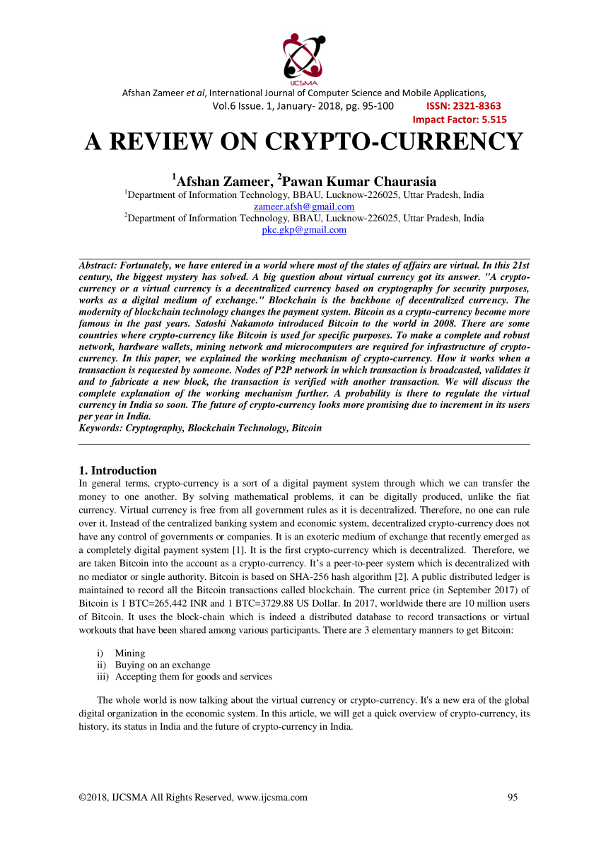 research report on cryptocurrency