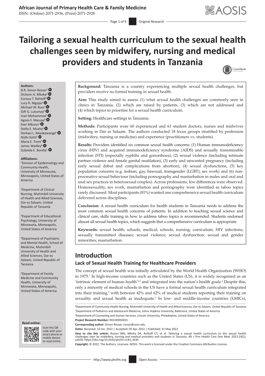 PDF Tailoring a sexual health curriculum to the sexual health