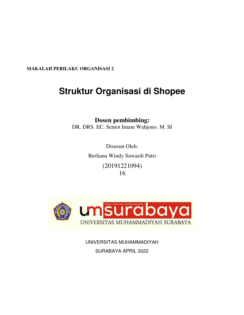 Pdf Struktur Organisasi Di Shopee 