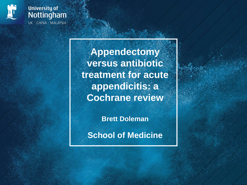 Pdf Appendectomy Versus Antibiotic Treatment For Acute Appendicitis