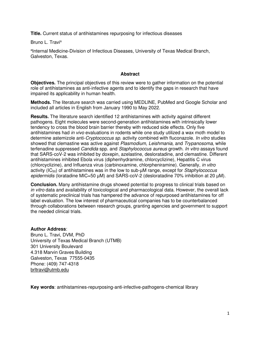 pdf-current-status-of-antihistamines-repurposing-for-infectious-diseases