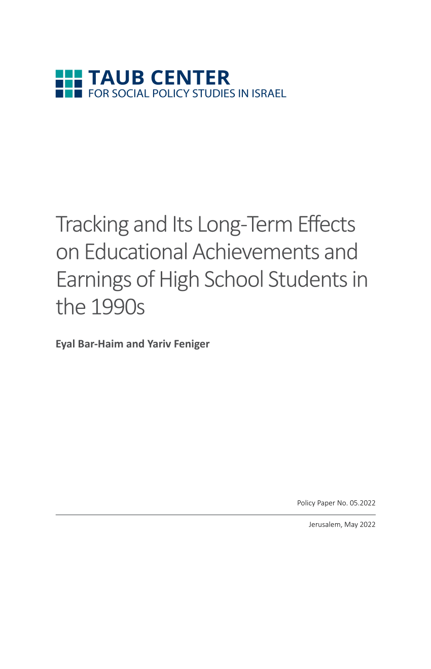 Pdf Tracking And Its Long Term Effects On Educational Achievements