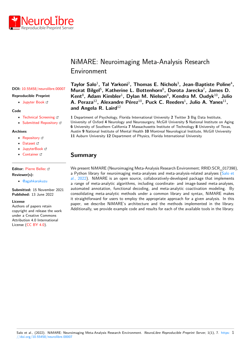 nimare neuroimaging meta analysis research environment