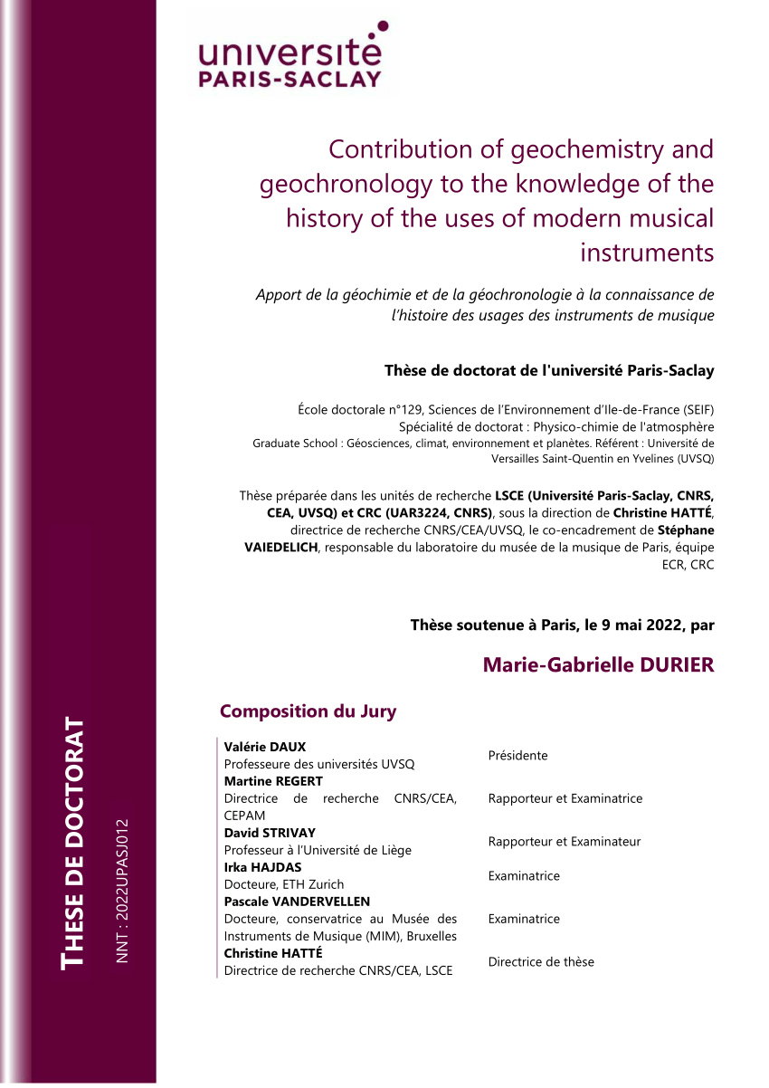 PDF) Contribution of geochemistry and geochronology to the