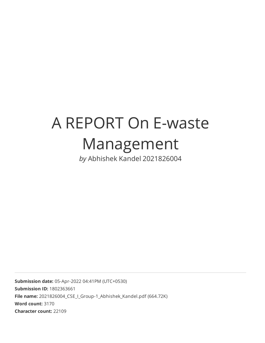 research paper on e waste