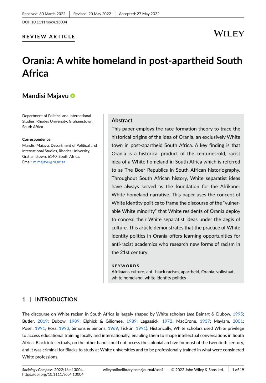 Sitting Pretty – White Afrikaans Women in Postapartheid South
