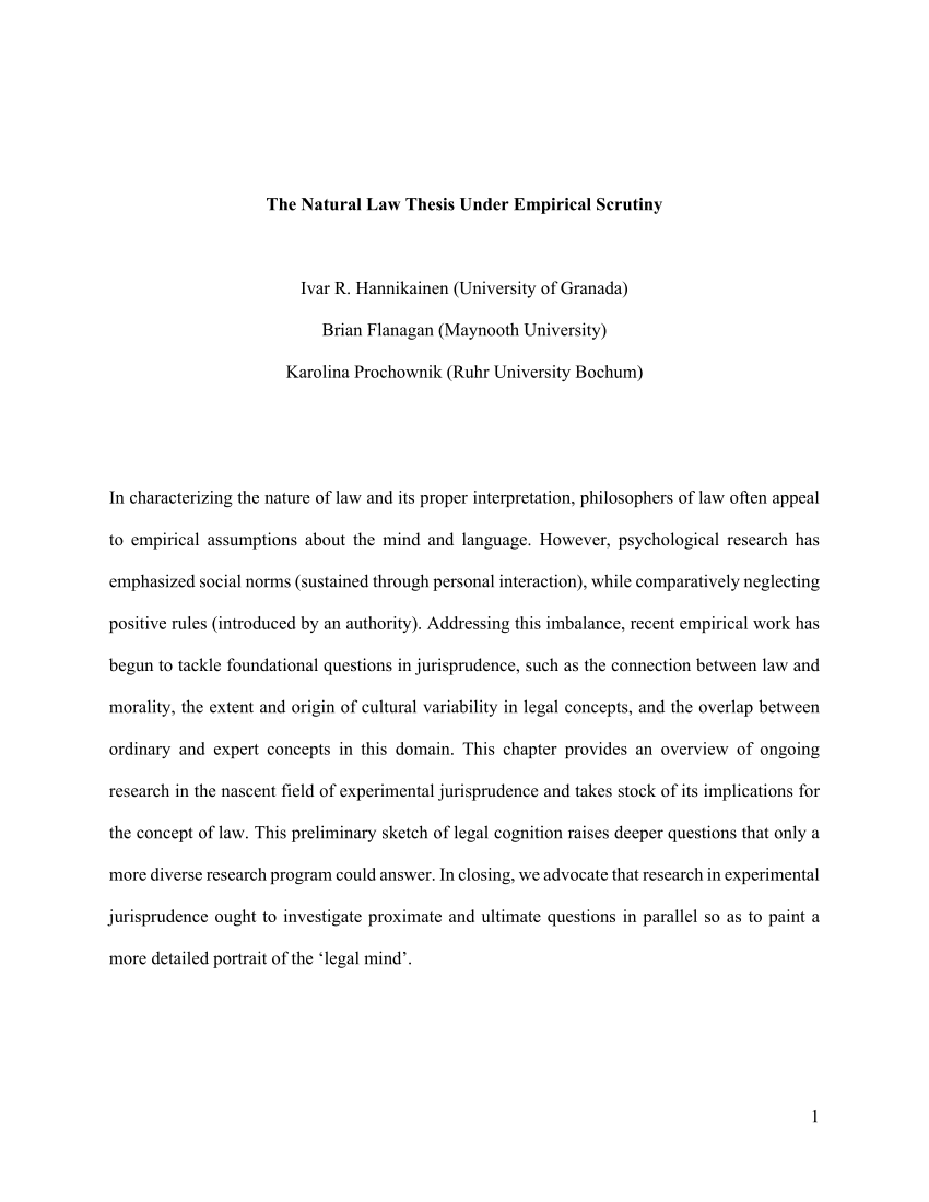 strong natural law thesis