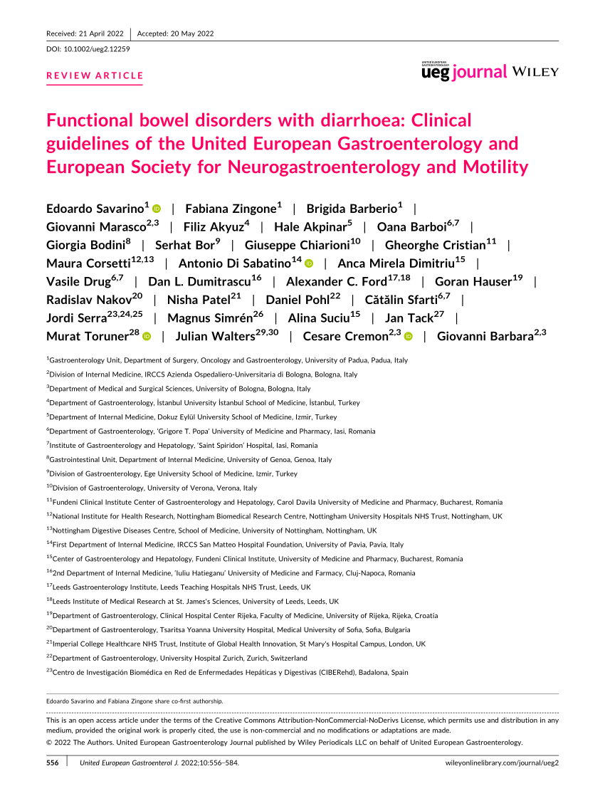 Pdf Functional Bowel Disorders With Diarrhoea Clinical Guidelines Of