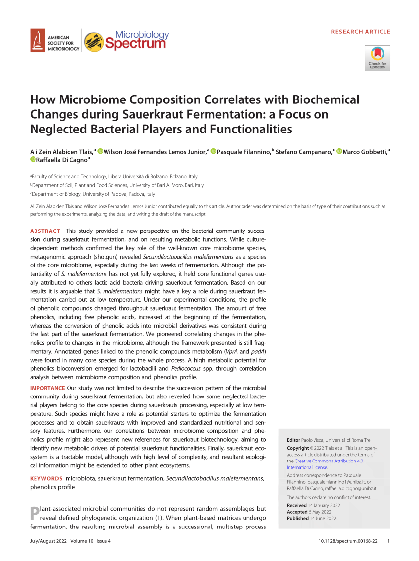 PDF) How Microbiome Composition Correlates with Biochemical