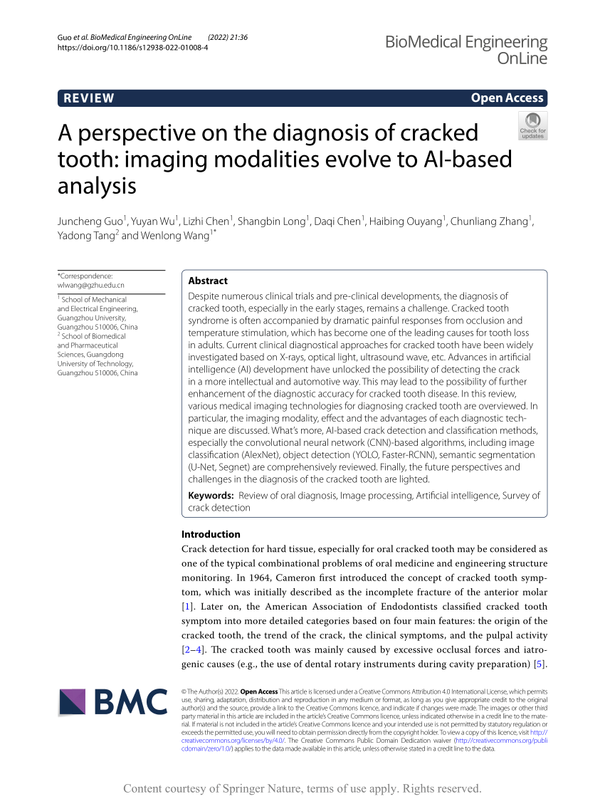 (PDF) A perspective on the diagnosis of cracked tooth imaging