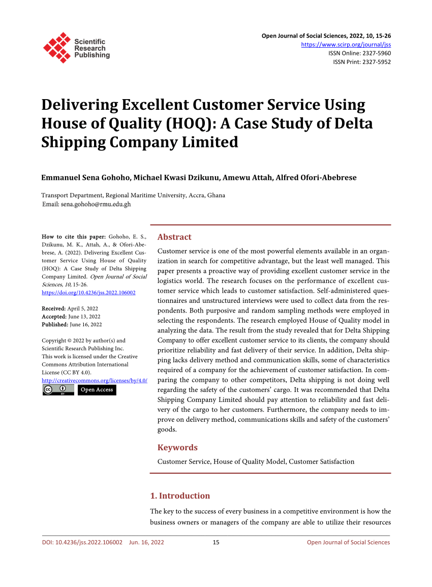 case study on delivering customer service excellence