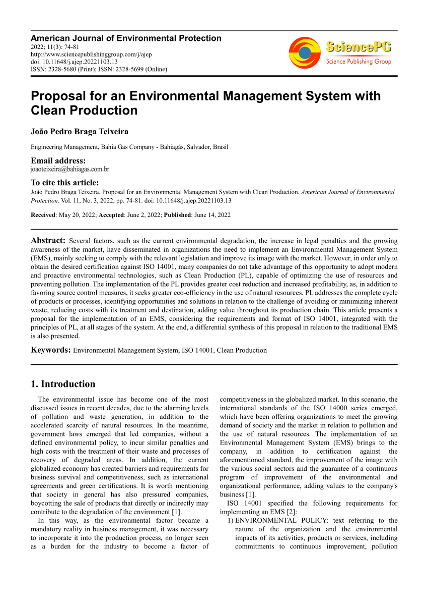 environmental management system research paper