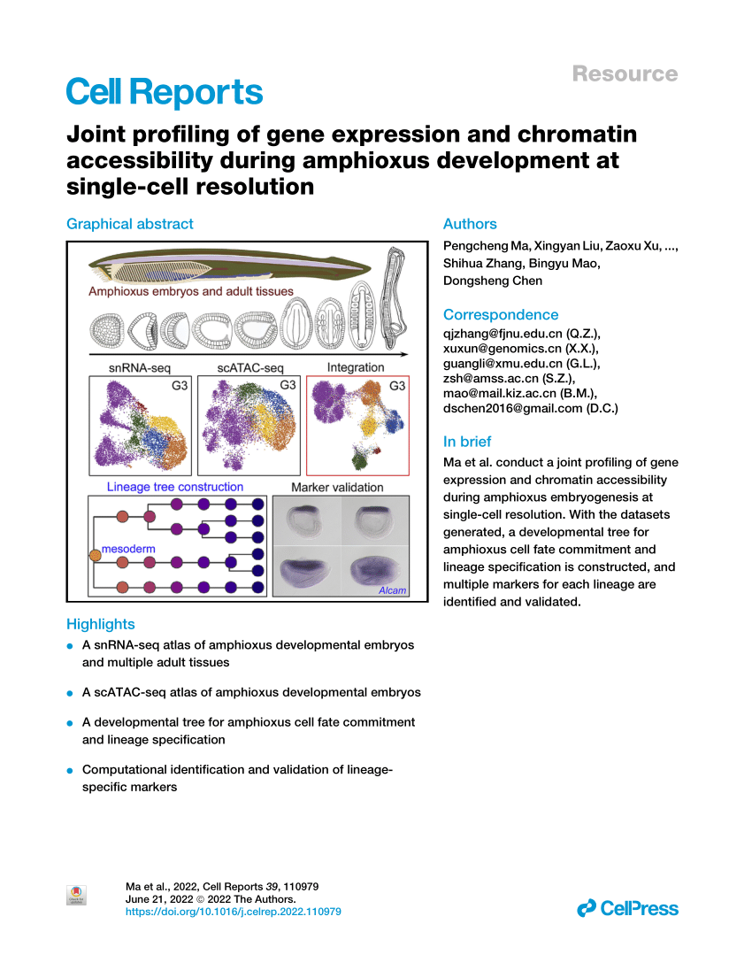 PDF) Joint profiling of gene expression and chromatin 