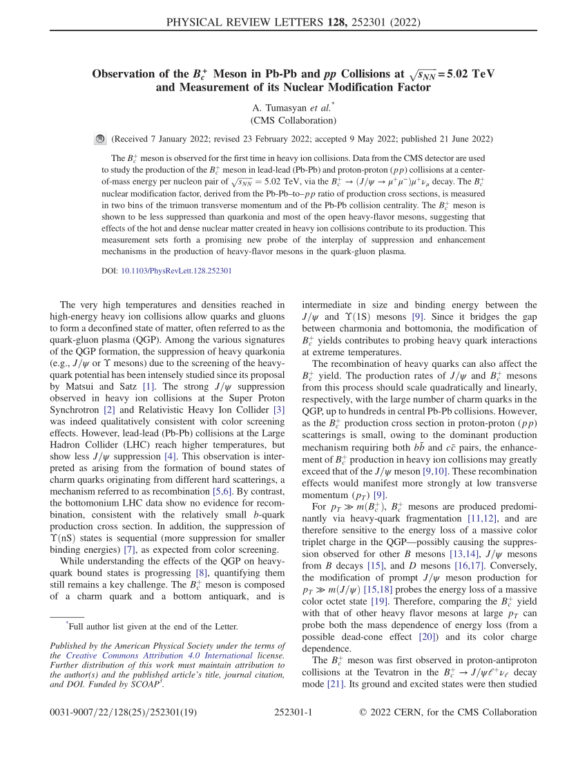 PDF Observation of the B c Meson in Pb Pb and p p Collisions at  