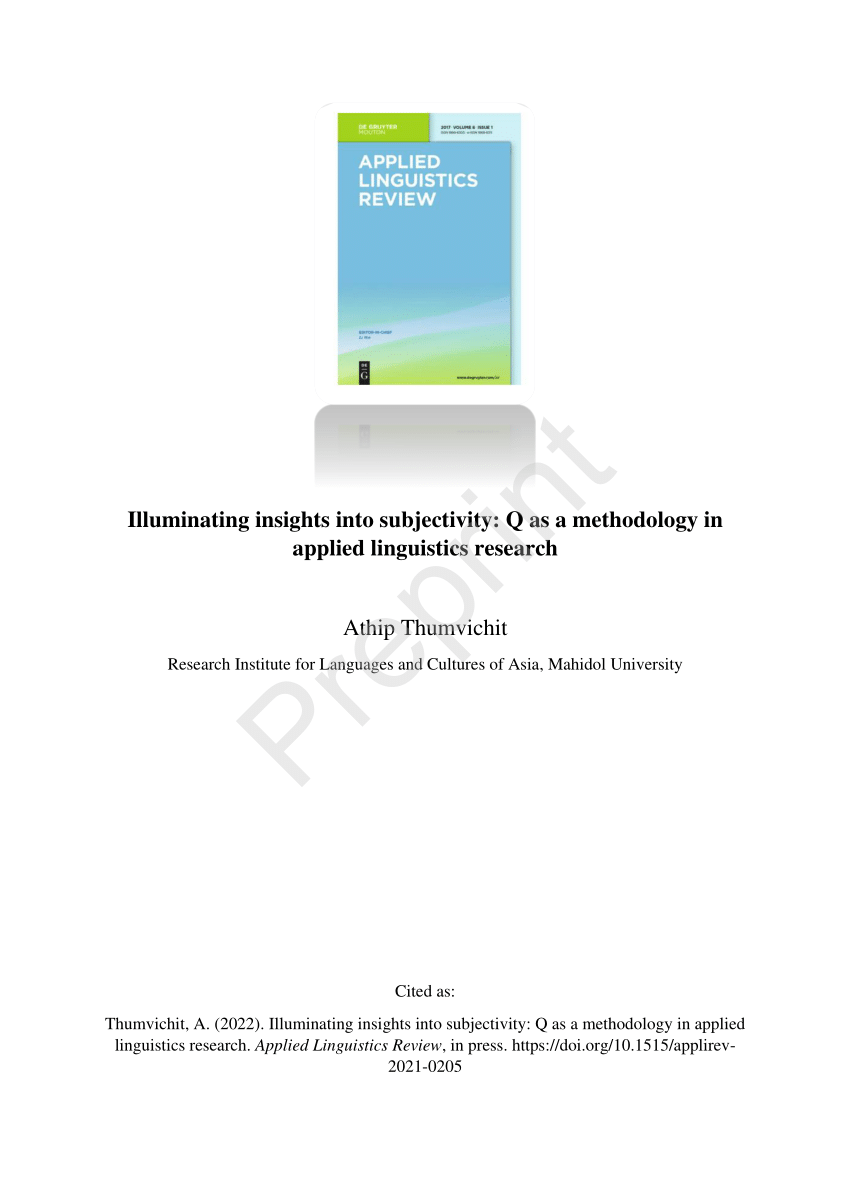 applied linguistics research journal web of science