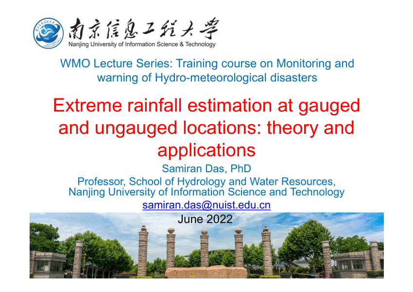 (PDF) Invited Lecture at a WMO Training course entitled "Monitoring and