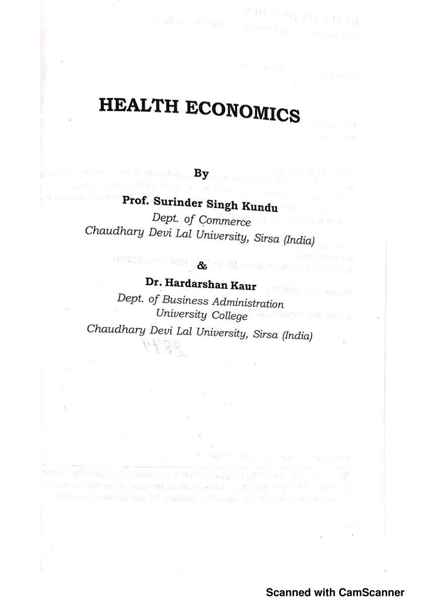 health economics bachelor thesis