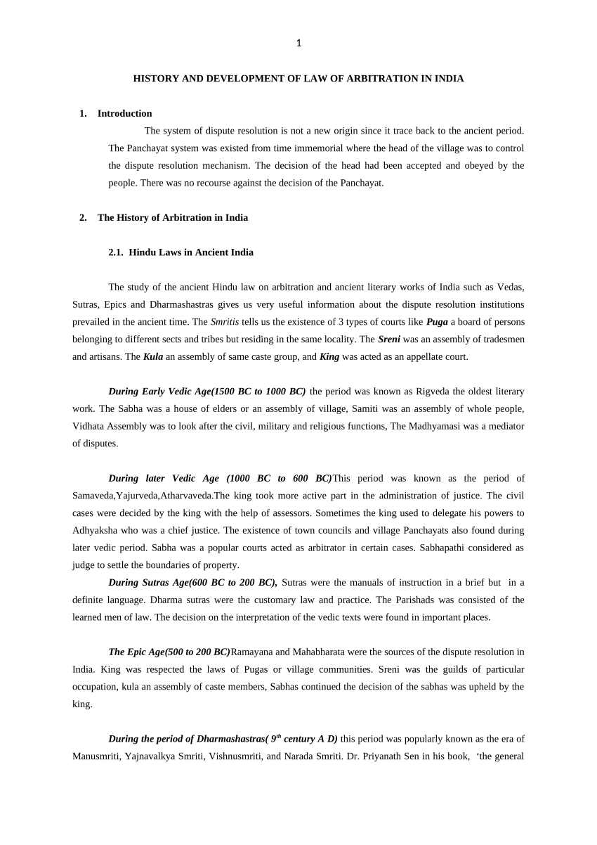 research paper on arbitration in india pdf