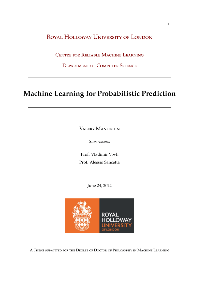 thesis on machine learning pdf