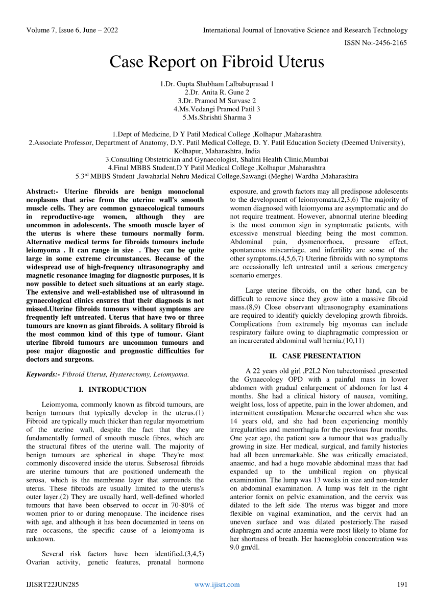 case study on fibroid uterus