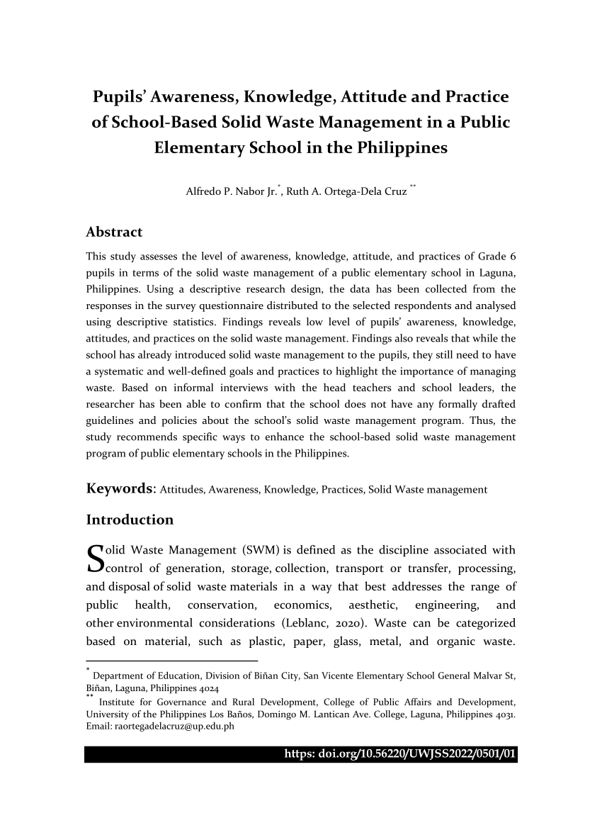 research paper on solid waste management in the philippines pdf