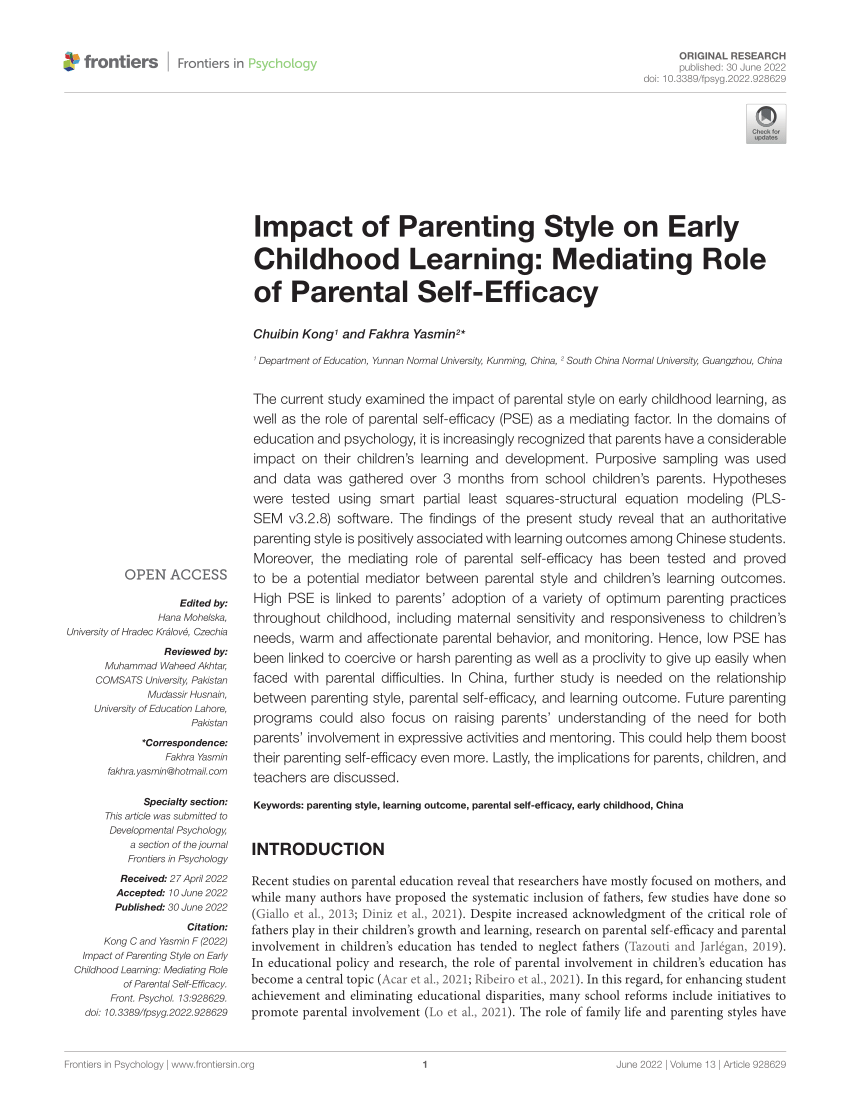 research paper about parenting styles